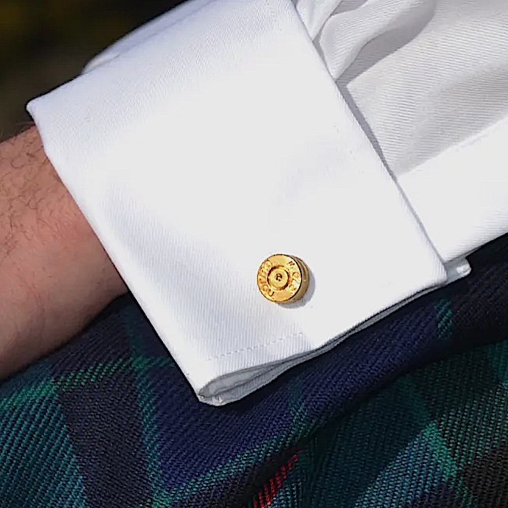 Gold Plated Bullet Shell Casing Cufflinks